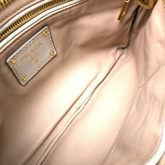 PRADA Party bag Clutch bag fur / Leather Off-White - Picture 4 of 6